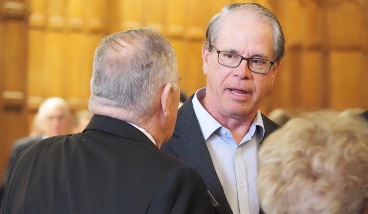 U.S. Mike Braun leans heavily on his record in Congress and health care background in his gubernatorial campaign to succeed Gov. Eric Holcomb. (Whitney Downard/Indiana Capital Chronicle)