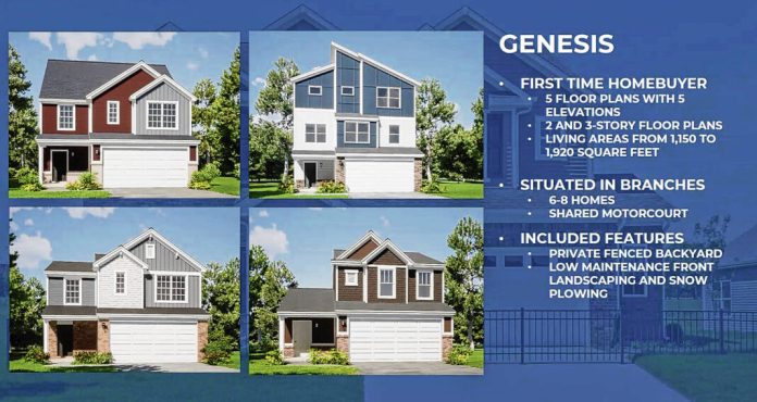 Graphic provided Arbor Homes provided this illustration of home styles available in a Genesis development.